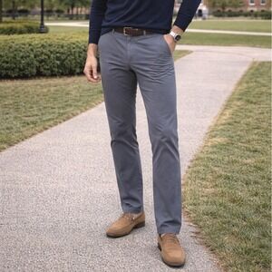 English Laundry Men's 40x30 Blue Stretch Chino Pants Cotton Blend Casual